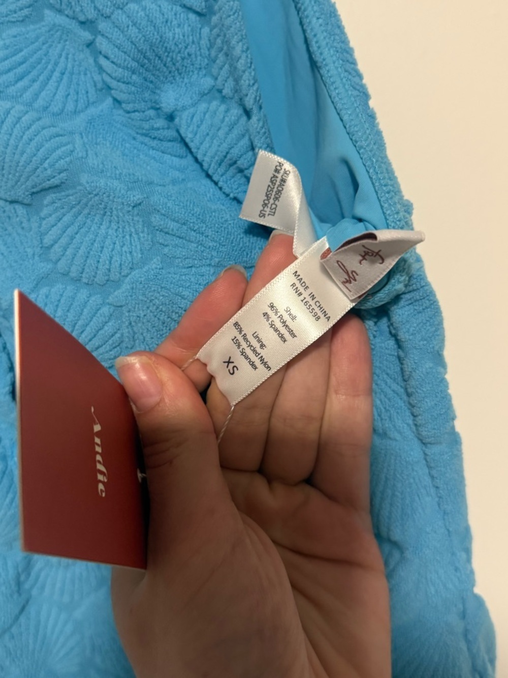 Andie Sky Blue Textured One-Piece Swimsuit - Picture 6 of 6